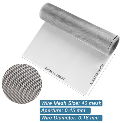 Gewebtes Drahtgeflecht Drahtgitter aus groß 304 Edelstahl Feinmaschig Maschendrahtzaun Sechseckgeflecht Drahtzaun 40 x 200 cm