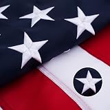 American Flags for Outside 3x5 Ft, Heavy Duty Outdoor US Flag with Waterproof Embroidered Stars, Sewn Stripes & Brass Grommets for High Wind, UV Fade Resistant