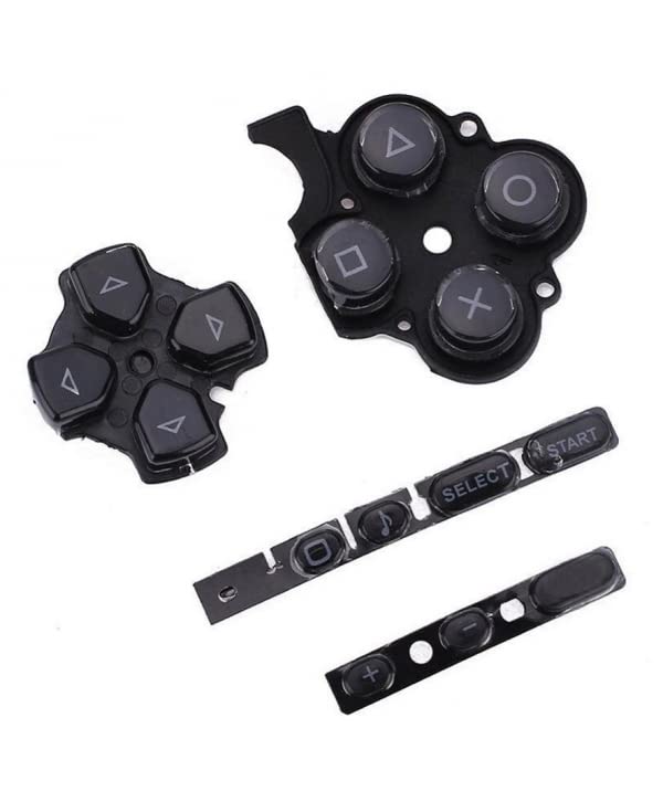 Genérico Pulsanti di Ricambio compatibili con Sony PSP 3000 30004 Nero Contatto in Gomma Nera