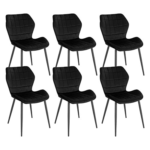 Woltu 6x Sillas Comedor, Silla Cocina Con Respaldo En Funda Terciopelo, Silla Nordica Para Dormitorio, Salón Y Comedor, Estructura Metal, Negro, Woltu 6x Sillas Comedor, Silla Cocina Con Respaldo En Funda Terciopelo, Silla Nordica Para Dormitorio, Salón Y Comedor, Estructura Metal, Negro,