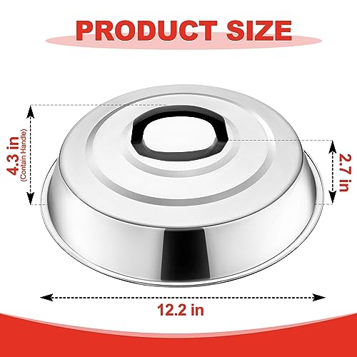 Round-Basting-Cover-2-Pieces-122-Inch-Metal-Steamer-Dome-Grill-Accessories-for-Blackstone-Cheese-Melting-Dome-for-Griddle-Cooking-Steaming-Good-for-Outdoor-Indoor