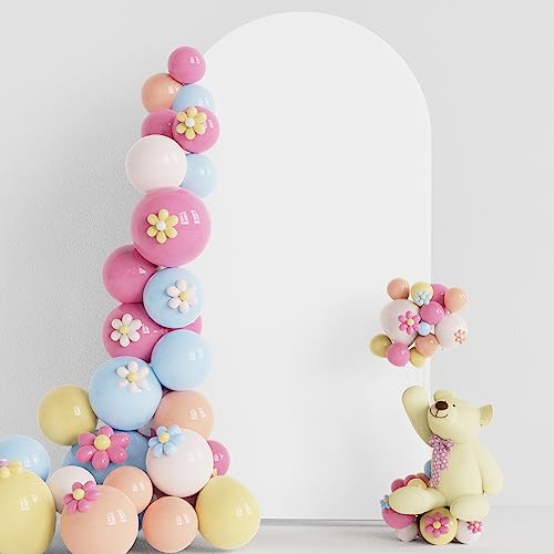Putros Wedding Arch Cover 6.6FT White Spandex Fitted Arch Cover for Round Top Chiara Backdrop Stand Covers for Wedding Birthday Party Decoration