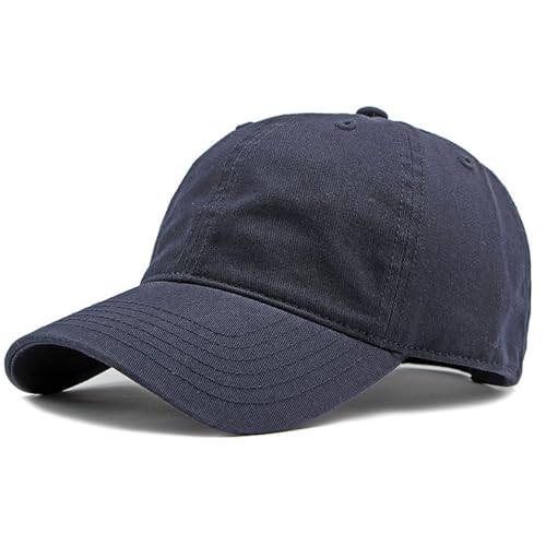 BABAHU Men and Women Baseball Cap Plain Blank Adjustable Classic Baseball Hat Cap 100% Cotton Golf Dad Hat (FR/ES, Alpha/Lettres, Taille Unique, A-Navy)