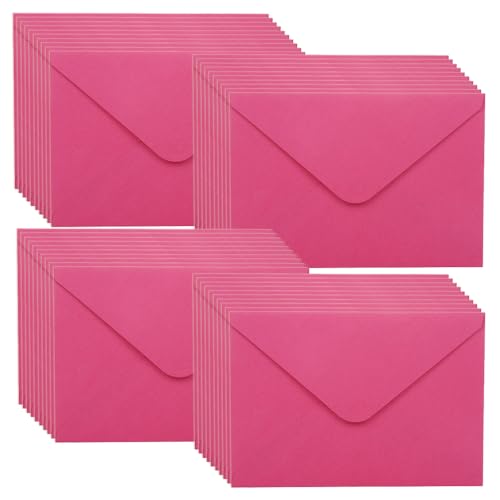 WYAN Mini Enveloppes-Lot de 40 15,5 * 10,5cm Rose Enveloppe Flip classique,enveloppes carrées...