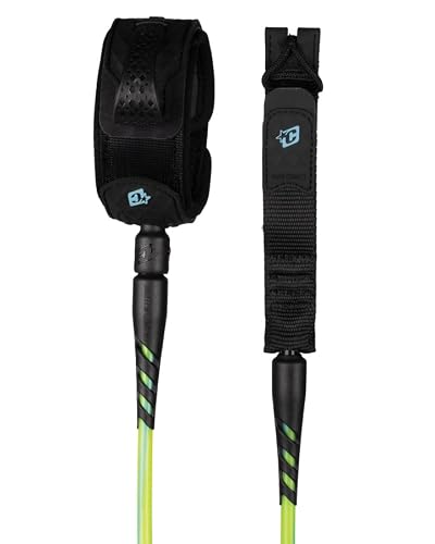 Creatures of Leisure Reliance 2.0 Standard Duty 6ft Surf Leash, Pine Lime Twist Black