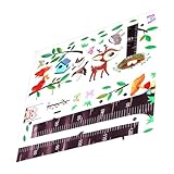 Tableau de hauteur mural pour enfants : motif animal de dessin animé vif et motif de branche d'arbre, l'autocollant est merveilleux pour la décoration de la des enfants, tableau de hauteur