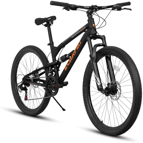 Mountain Bike 24/26/27.5 Inch,Full Suspension, 21-Speed Disc Brak...