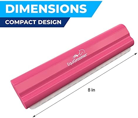 EquiGroomer 8-Inch Deshedding Brush for Horses and Large Shedding Dogs 50 lbs and Up (Golden Retriever, German Shepherd, Husky), Undercoat Grooming Tool, Removes Loose Hair and Fur, Pink — view 3