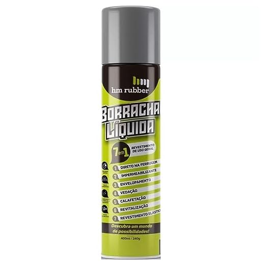 Spray Borracha Líquida Aerosol Hm Rubber 400ml Spray (Cinza)