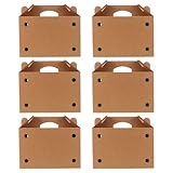 CVUTOVO Lot de 6 caisses de transport en carton avec poignée - Boîte de transport ventilée pour petits animaux, poulets, canards, oiseaux, hamsters et volailles - Dimensions : 31 x 20 x 13 cm
