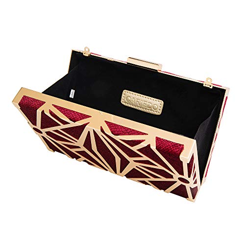 Image of CARIEDO Women Evening Bag Elegant Clutch Purse Exquisite Velvet Metal Hollow out Handbags Prom Wedding Party