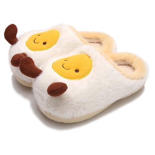 Croissant Pantoufles pour enfants en forme de lapin, pantoufles d'hiver chaudes pour tout-petits, garçons et filles, chaussons d'hiver doublés de coton, chaussures à enfiler fermées et moelleuses