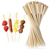 VYNZOR 200 Piezas Palillos de Bambú 9cm, Pinchos para Aperitivos, Cócteles, Frutas, Barbacoas y Sándwiches, Punta Delicada y Superficie Pulida, para Fiestas
