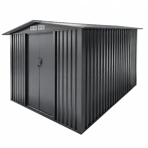 Image of Sulwena Metal Garden Shed 8 x 10ft Heavy Duty Outdoor Storage Box Tool Shed