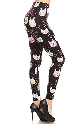 R916-PLUS Sleepy Owls Print Fashion Leggings
