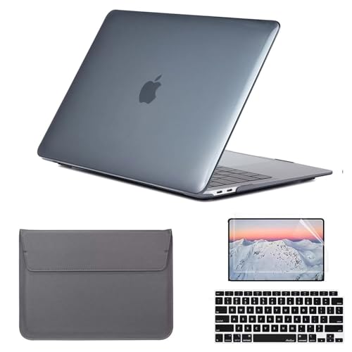 SsHhUu Custodia per 4 in 1 MacBook 12 Pollici Retina Model A1534, Plastica Cover con Tastiera Cover & Proteggi Schermo & Borsa per MacBook 12 Pollici (Model: A1534, Release 2015-2017) Nero