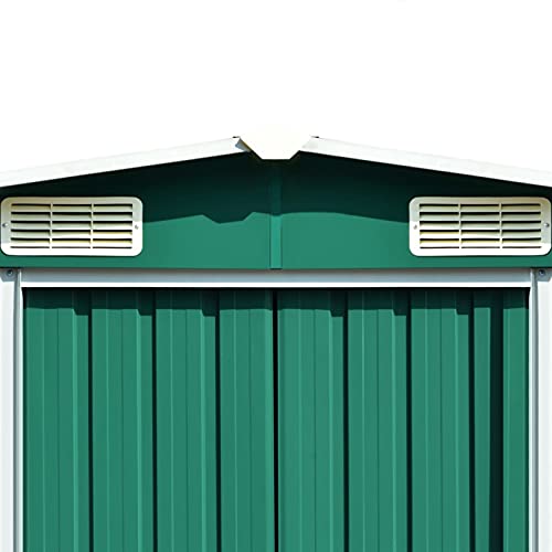 Tidyard Gerätehaus mit Doppelschiebetüren & 4 Lüftungsschlitzen Geräteschuppen Lagerschuppen Gartenhaus Metallgerätehaus… – Bild 8