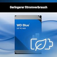 Western Digital WD40EZZX Interne Festplatte (4 TB, SATA, 6 Gb/s, 128 MB Cache, 8,9 cm (3,5 Zoll), WD Blau, PC – Ansicht 3