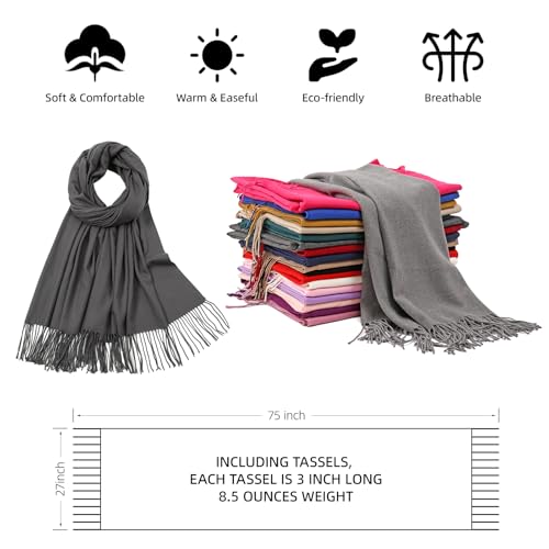 Image of RIIQIICHY Women's Fringe Shawl Wrap Pashmina Scarf for Wedding Evening