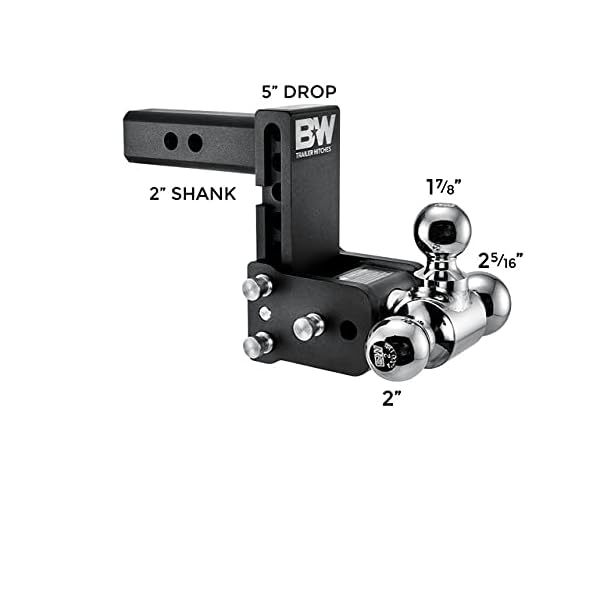 B&W Trailer Hitches Tow & Stow Adjustable Trailer Hitch Ball Mount