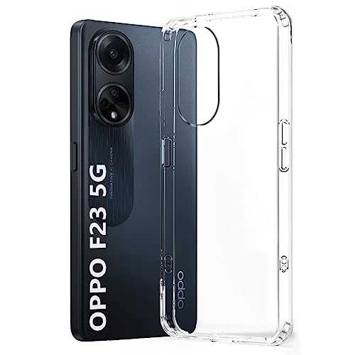 Image of Fashionury Soft Crystal Clear Back Case Cover for Oppo F23 5G | Shockproof Design | Camera Protection Bump | Clear Back | Case Cover for Oppo F23 5G Transparent