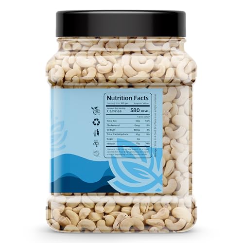 Image of Auravita Premium Whole Cashews 500gm | Natural and Unsalted Kaju Ideal for Dieting, Snacking, Cooking, and Baking | Protein Rich Kajau Dry Fruits Perfect for Gifting