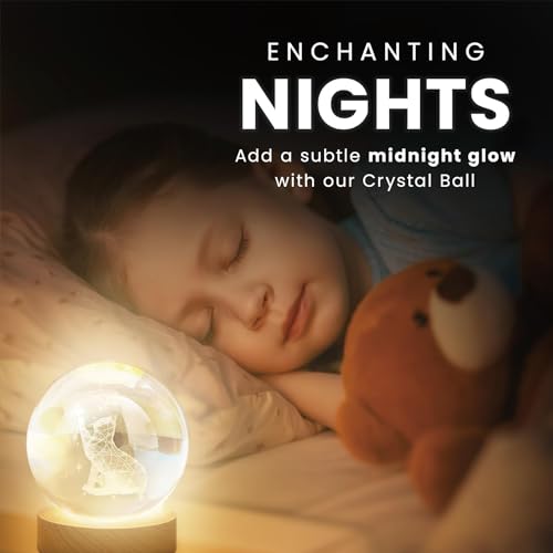 3D Crystal Ball Night Light 3.15in Cat Crystal Ball Cat Night Light Cat Lamps for Cat Lovers Cat Decor Kitty Night Light Cat Figurine Cat Snow globe Glass Laser Engraved Kitten Gift for Women Kids - Image 4
