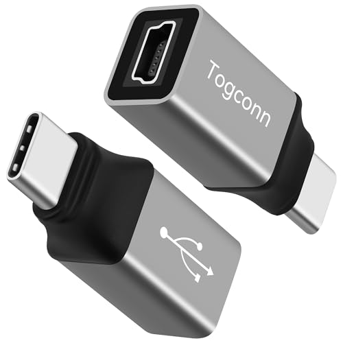 Mini USB to USB C Adapter 2 Pack Mini USB (Female) to USB Type-C (Male) Converter Connector Support Charging & Data Transfer Compatible with Samsung Galaxy S10/S9 Note 9/8 and More USB Type-C device