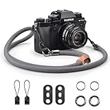 VOVMOEYA カメラストラップロープ、カメラネックストラップ ショルダーストラップ、Fujifilm X100VI X100V XS20 XT5用 A6000 A6100 A6400 A6700 A7IV Canon EOS R6 R10 Nikon Zf Z5 Z30用 - グレー