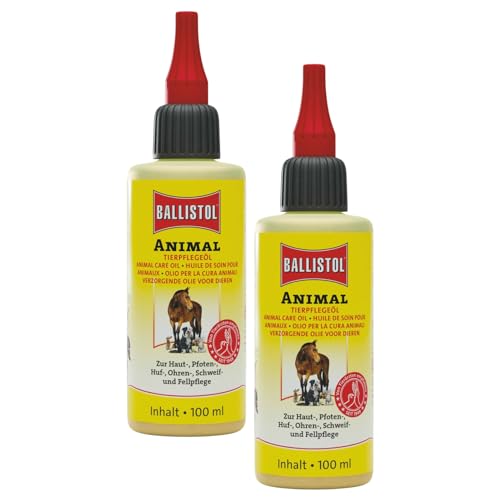 RL24 Ballistol - Tierpflegeöl Animal | Tieröl mit Tiefenwirkung | sanfte Pflege für Pferde, Hunde & Co. | ideale Schweif-, Fell- & Hufpflege | für Heim-, Hof- & Haustiere | 2 x 100 ml (2er Set)
