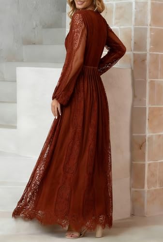 Image of Cercis Womens Off The Shoulder Floral Lace Maxi Wedding Dress Boho Flowy Wedding Guest Formal Long Dresses