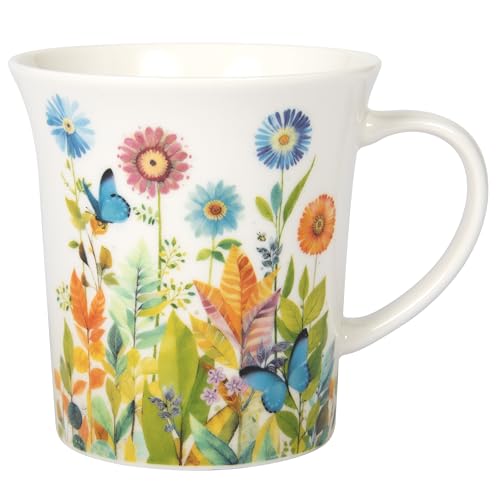 Lesser & PAVEY Portfolio Butterfly Flowers Mug Bug Art, Tea and Coffee Mugs for Hot Drinks | Fine China Printed Mugs for Kitchen & Home | Reusable Ceramic Cups for Every Occasion