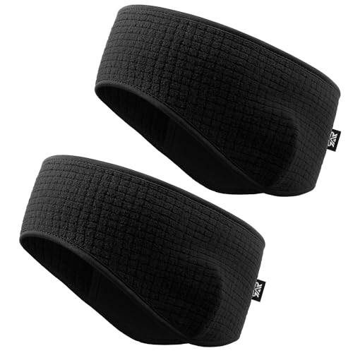 LONGLONG 2 Pack Winter Ear Warmers for Women Men | Moisture Wicking Fleece Earmuff Headbands-Cold Weather Running Ski Cycling