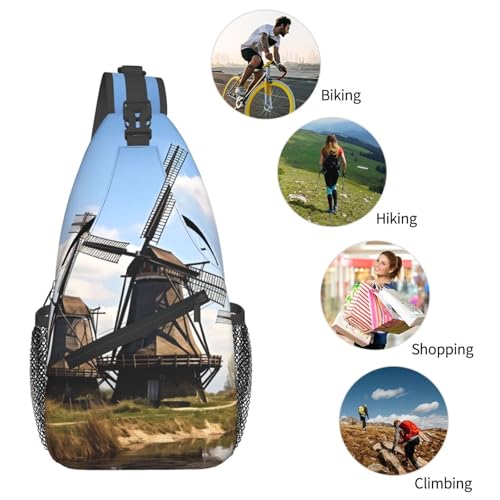 Mochila tipo sling negra para senderismo y outdoor miniatura 5