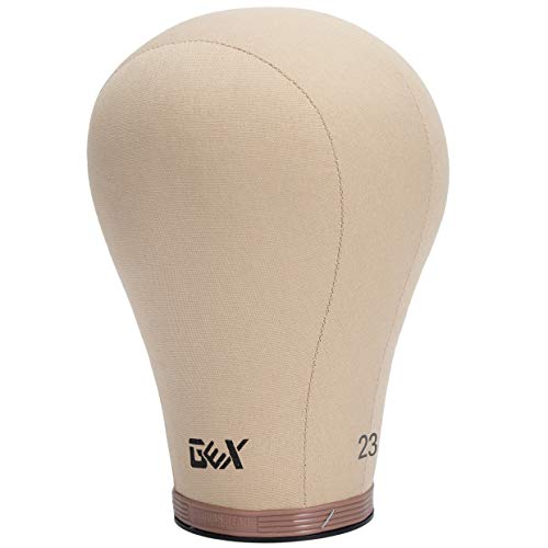GEX 20"-24" Cork Canvas Block Head Mannequin Head Wig Display Styling Head With