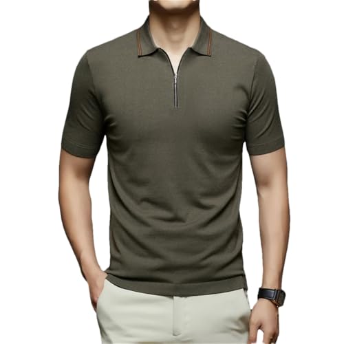 Bollrllr 2024 Winter Men's Fashionable Knitted Sweater Warm Knitted Sweater Short Sleeve Slim Sweater