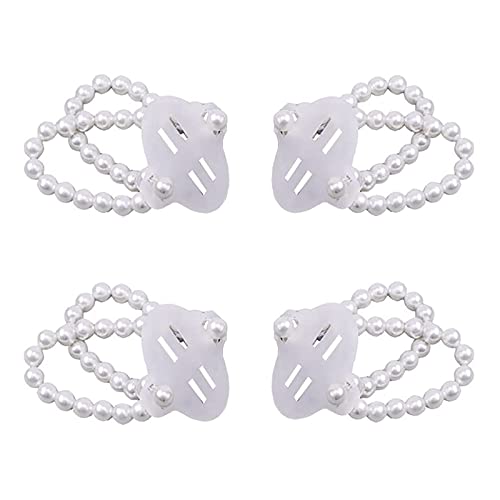 Image of 4 Pieces Elastic Pearl Wrist Bands Wristlets Corsage Accessories Stretch Pearl Wedding Wrist Corsages DIY Decor Accessories for Wedding Festival Beach Party Prom Bride Handmade Corsage