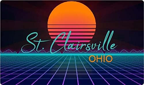 St. Clairsville Ohio - Imán para nevera (4.0 x 2.0in), diseño retro de neón