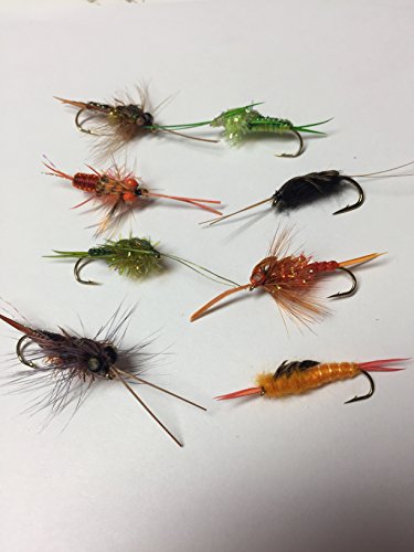 FLY FISHING "Free Swimming Nymphs" Stone Flies Sizes 8-10 Pack of Eight #54 - Image 3