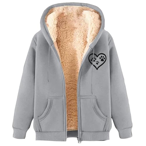 Sweat à capuche femme imprimé et doublé polaire pour l'hiver