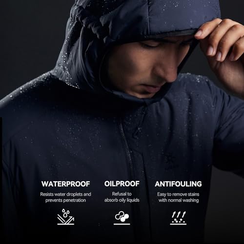 Image of KAILAS Men's Puffer Winter Down Jacket Hooded Packable Lightweight Coat Short Jacket Hiking Ski Travel Primaloft Cotton