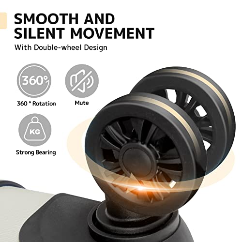 Image of AnyZip Luggage PC ABS Hardside Lightweight Suitcase with 4 Universal Wheels TSA Lock 20 24 28 Inch, White, 24 inch Checked-Medium, Pc Abs Hardside Lightweight Suitcase