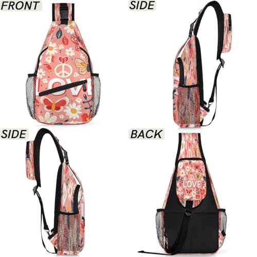 Sling Bag para Mujer y Hombre flores LGBT bolso de pecho miniatura 6