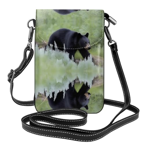 Sac à main pour téléphone portable en cuir synthétique durable noir One Size