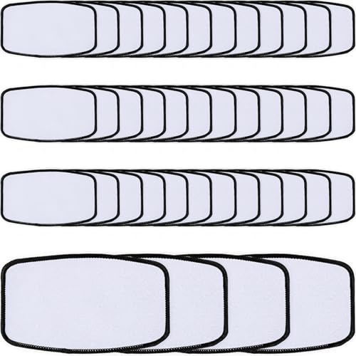 iFForce Sublimation Blanks Patches - 40 PCs Rounded Rectangle Large Iron-on Patch with Black Border - Upgraded Strong Adhesive Badges for DIY Hats Backpack T-Shirt Project