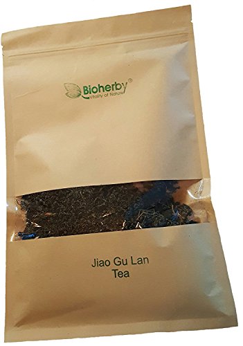 JIAOGULAN TEA (Gynostemma Pentaphyllum) by Bioherby | FAMOUS HERB OF IMMORTALITY | Organic and Natural Loose Sun-Dried Leaves | 100grams (3.5oz)
