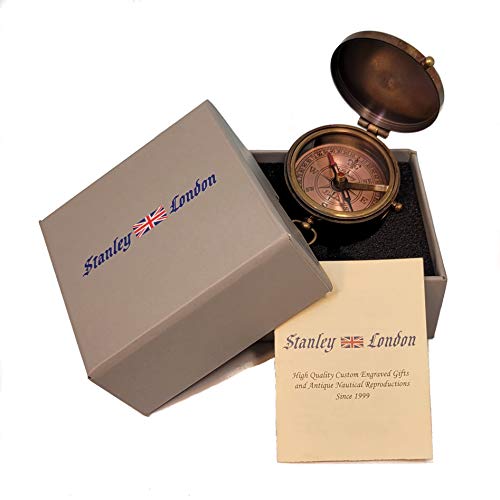 Brújula de bolsillo de latón antiguo personalizada grabada miniatura 7