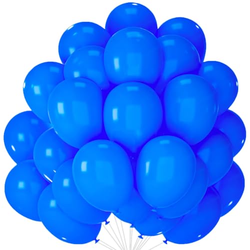Image of PartyWoo Dusty Blue Balloons 50 pcs 12 Inch Matte Dark Boho Blue Balloons for Graduation Baby Shower Gender Reveal Under the Sea New Born Birthday Party Decorations Blue-Y5-1