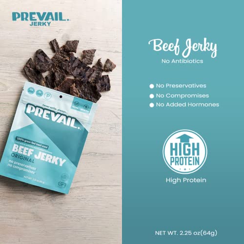 Grass Fed Beef Jerky Variety Pack, By Prevail - Low Sodium And Gluten Free! | Umami, Spicy, Lemongrass, And Original - Pack Of (4) Bags | | Our Gourmet Jerky Is Paleo Certified, Soy Free, Preservative Free, And Contains No Gmo's! #TOP4