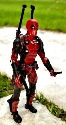 Image of 18cm Dead Pool Action Figure with 4 Accessories Movable Arm & Leg Joints Super Hero Ideal Collectible Gift Figurine for Fans